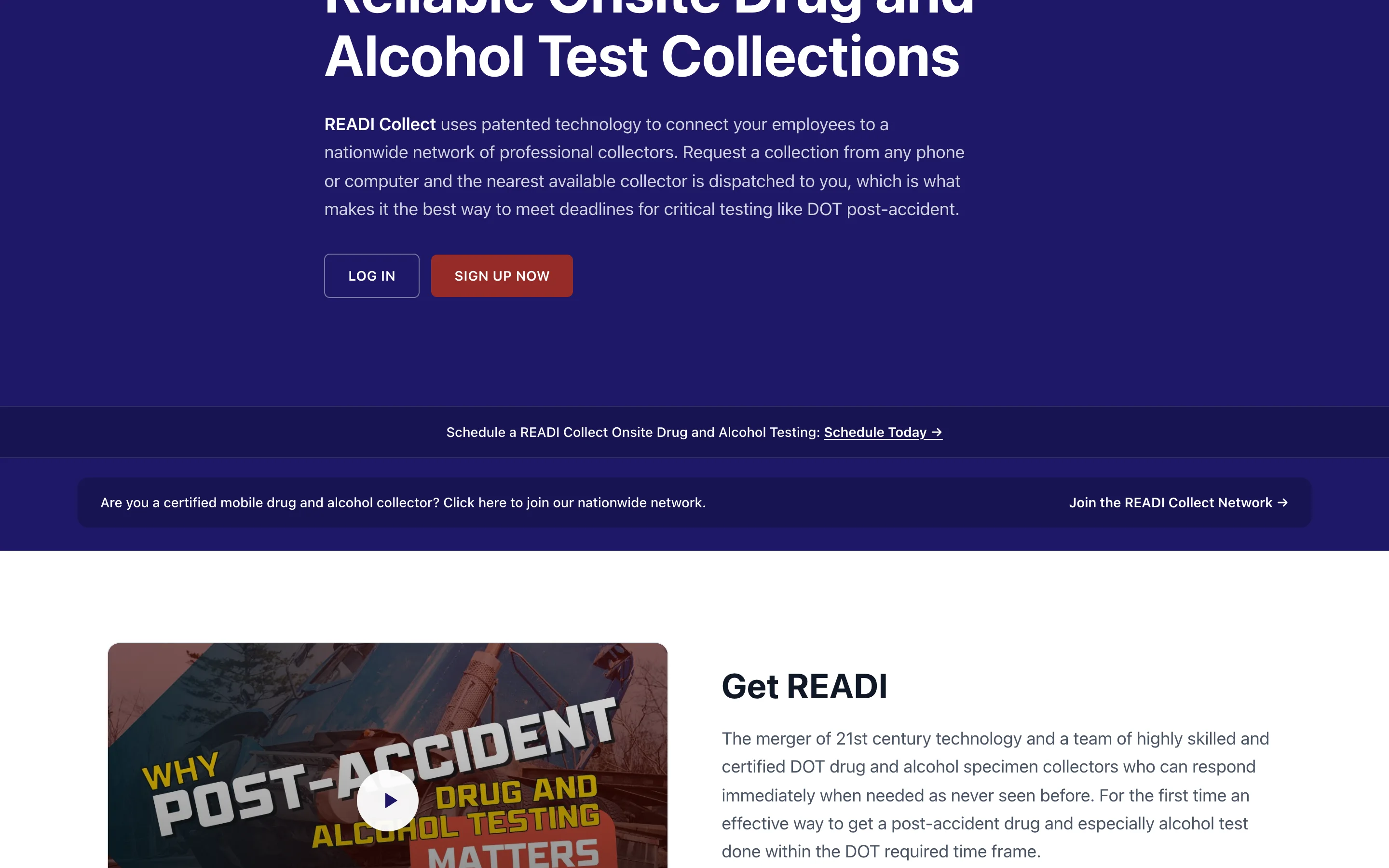 On readicollect.com, click Join the READI Collect Network
