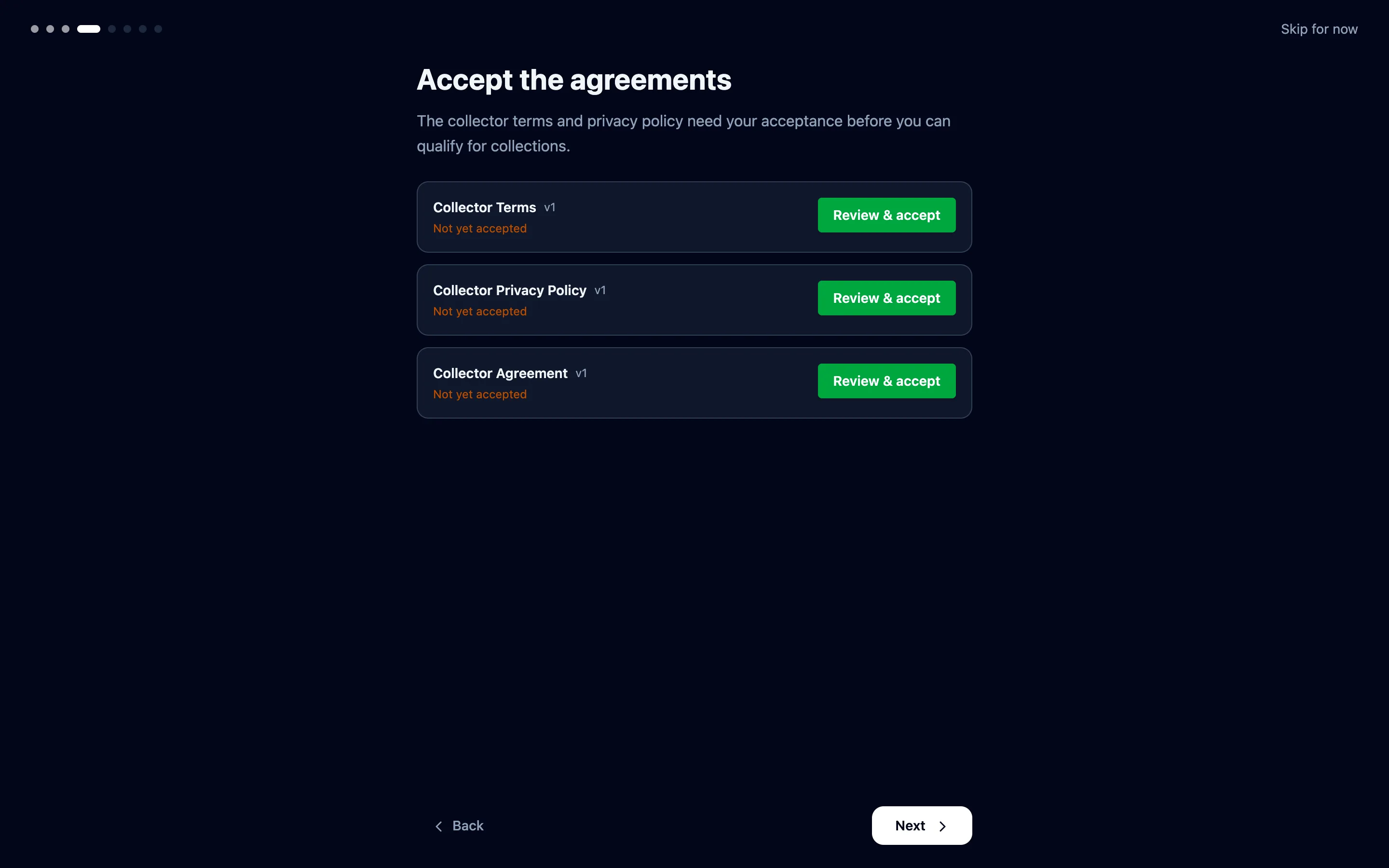 Click Review and accept on each agreement