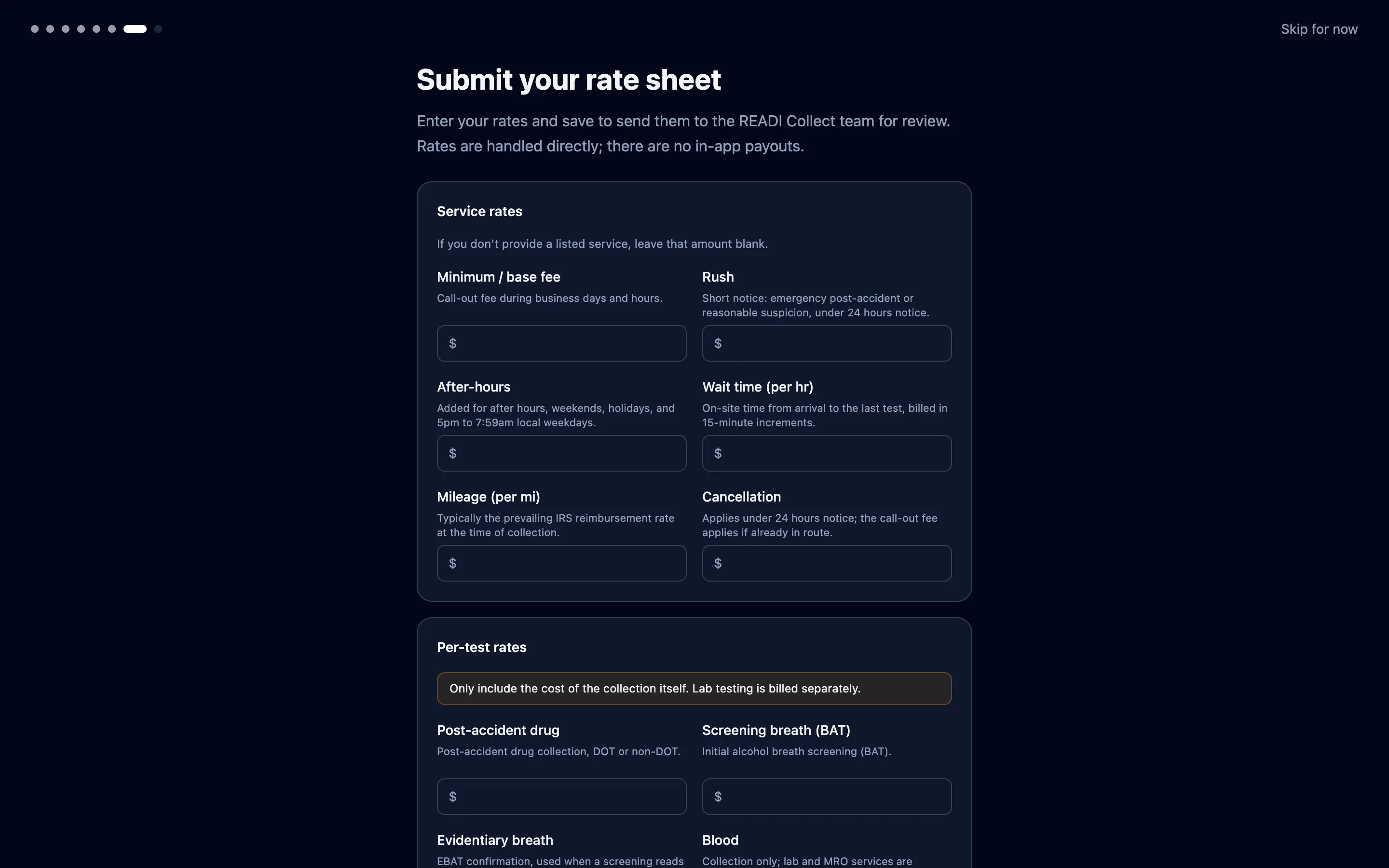 Send in your rate sheet