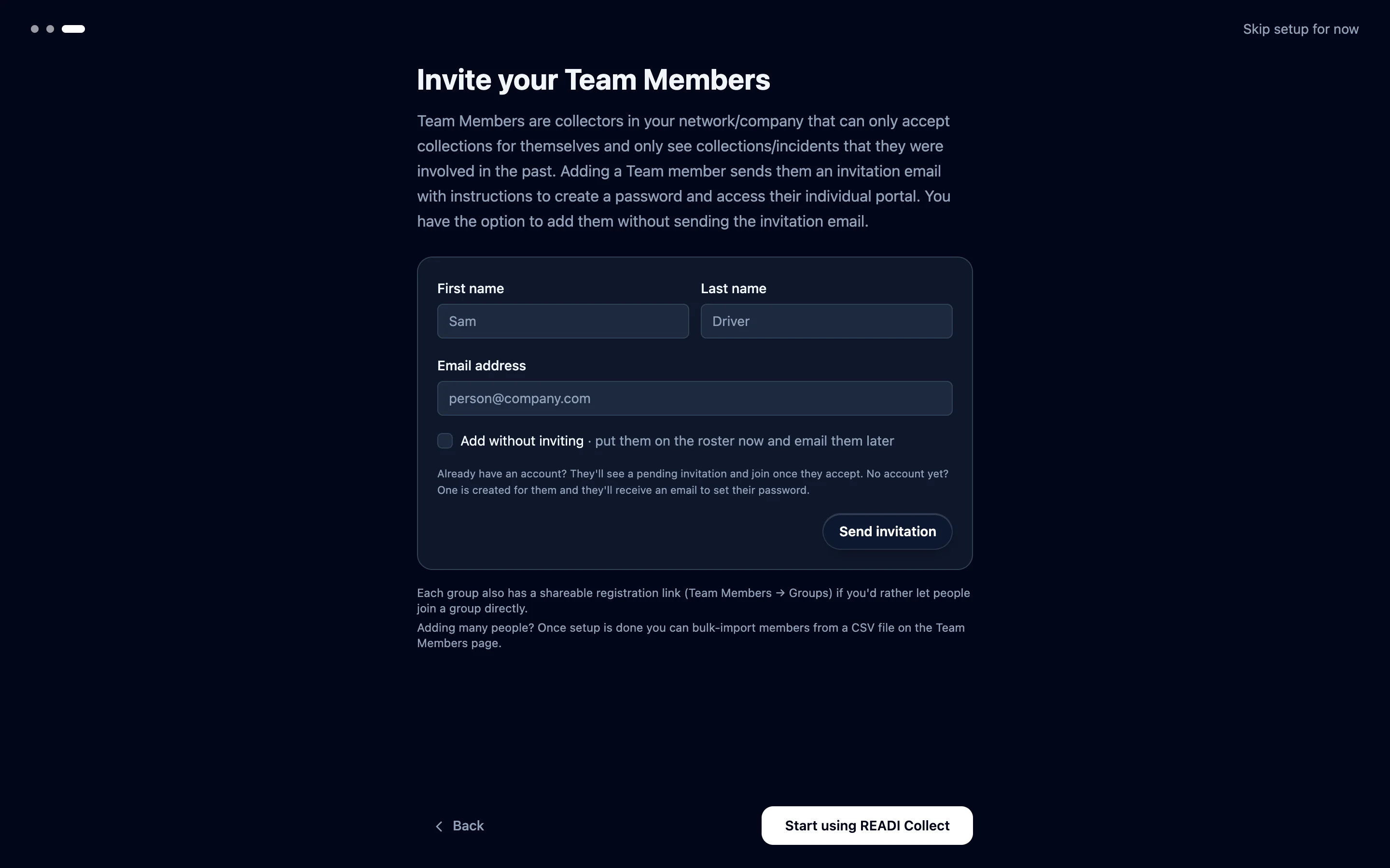 Invite your collectors as Team Members
