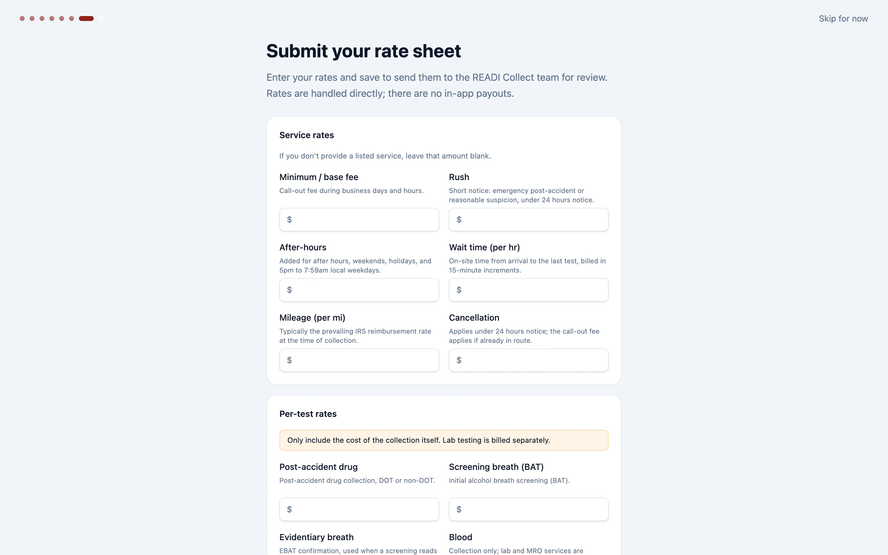 Send in your rate sheet