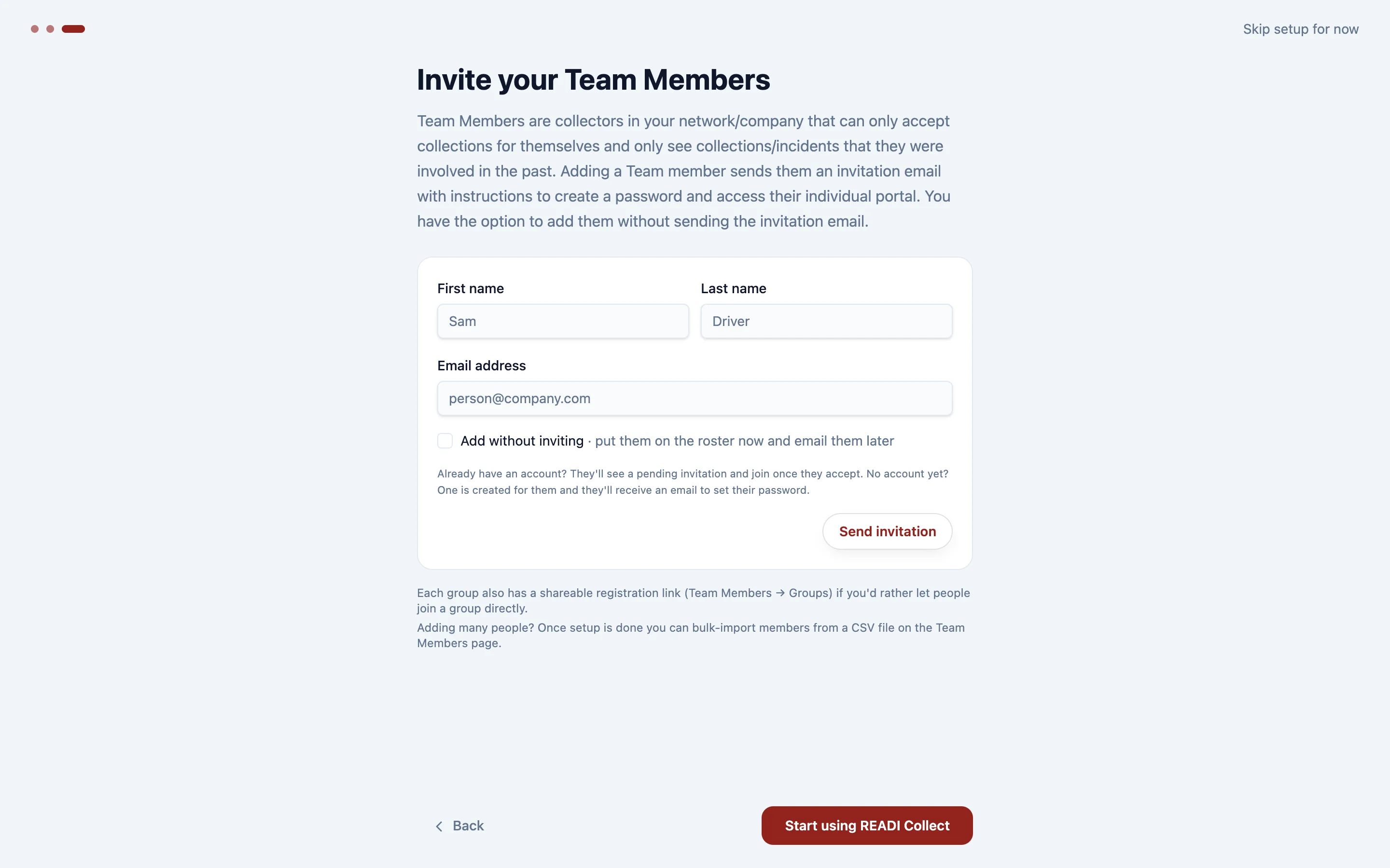 Invite your collectors as Team Members