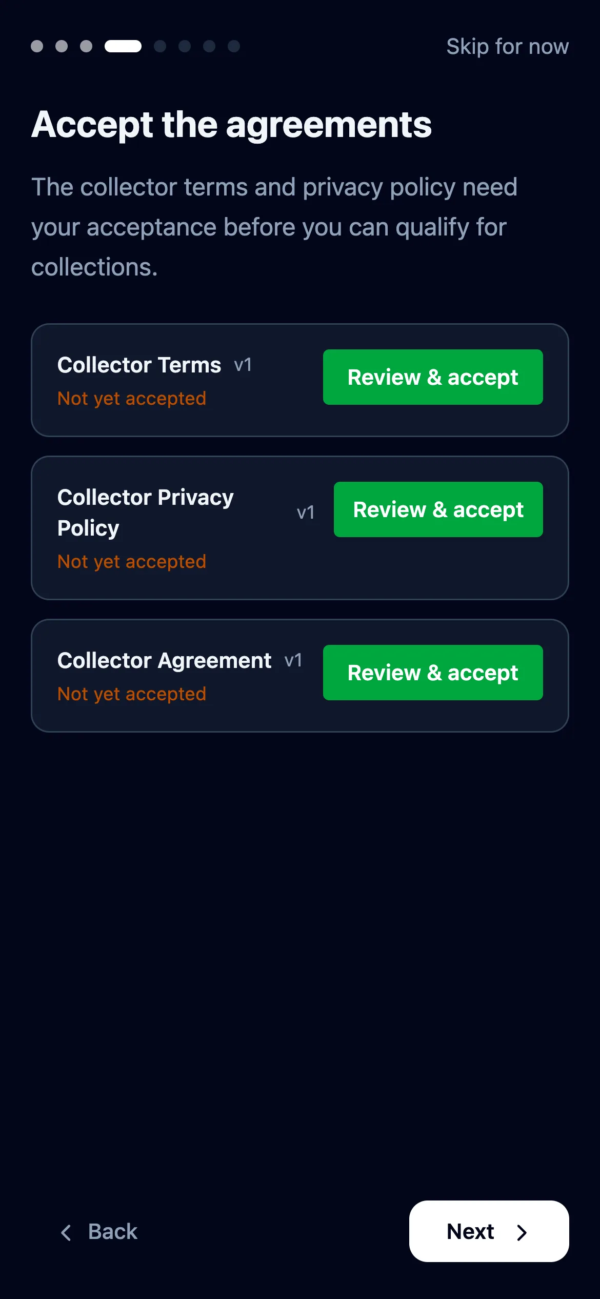 Click Review and accept on each agreement