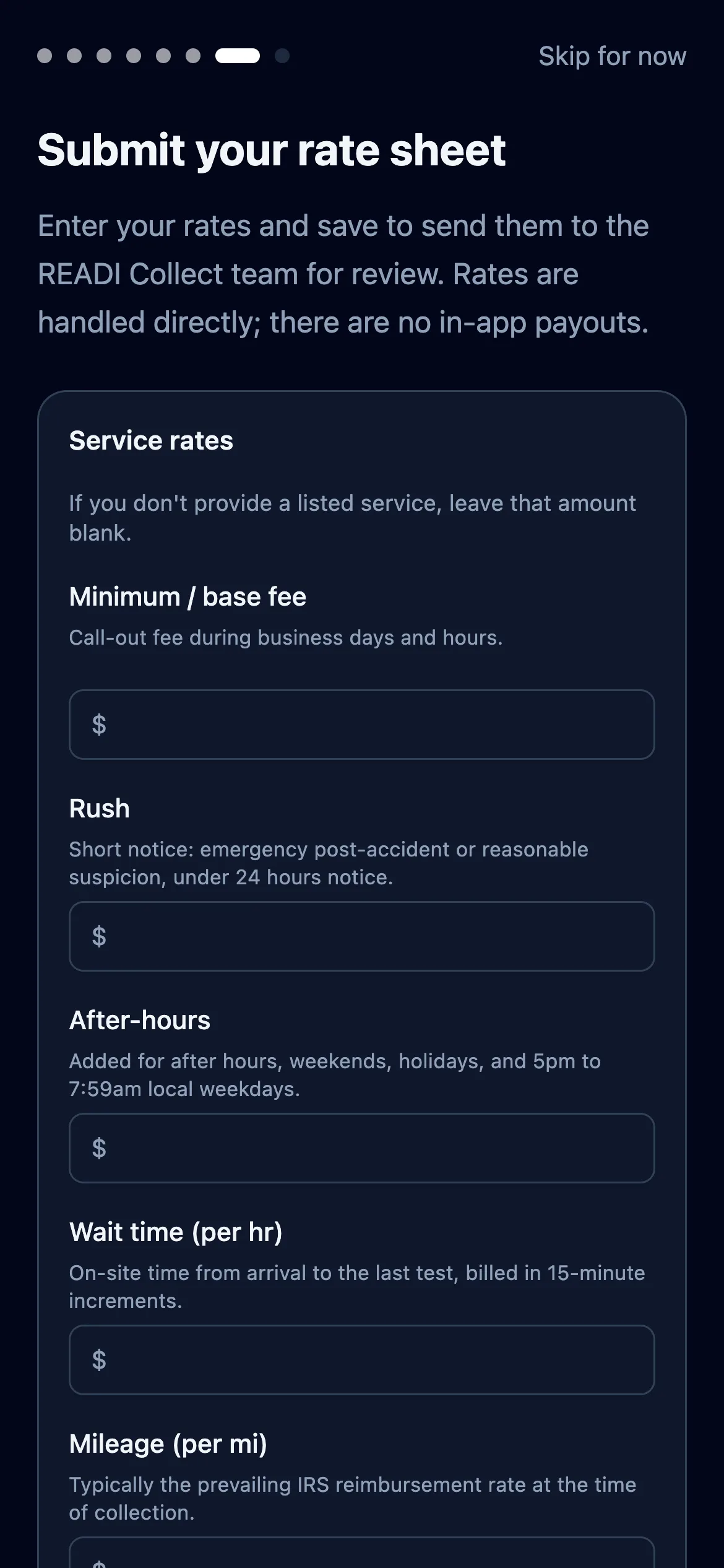 Send in your rate sheet