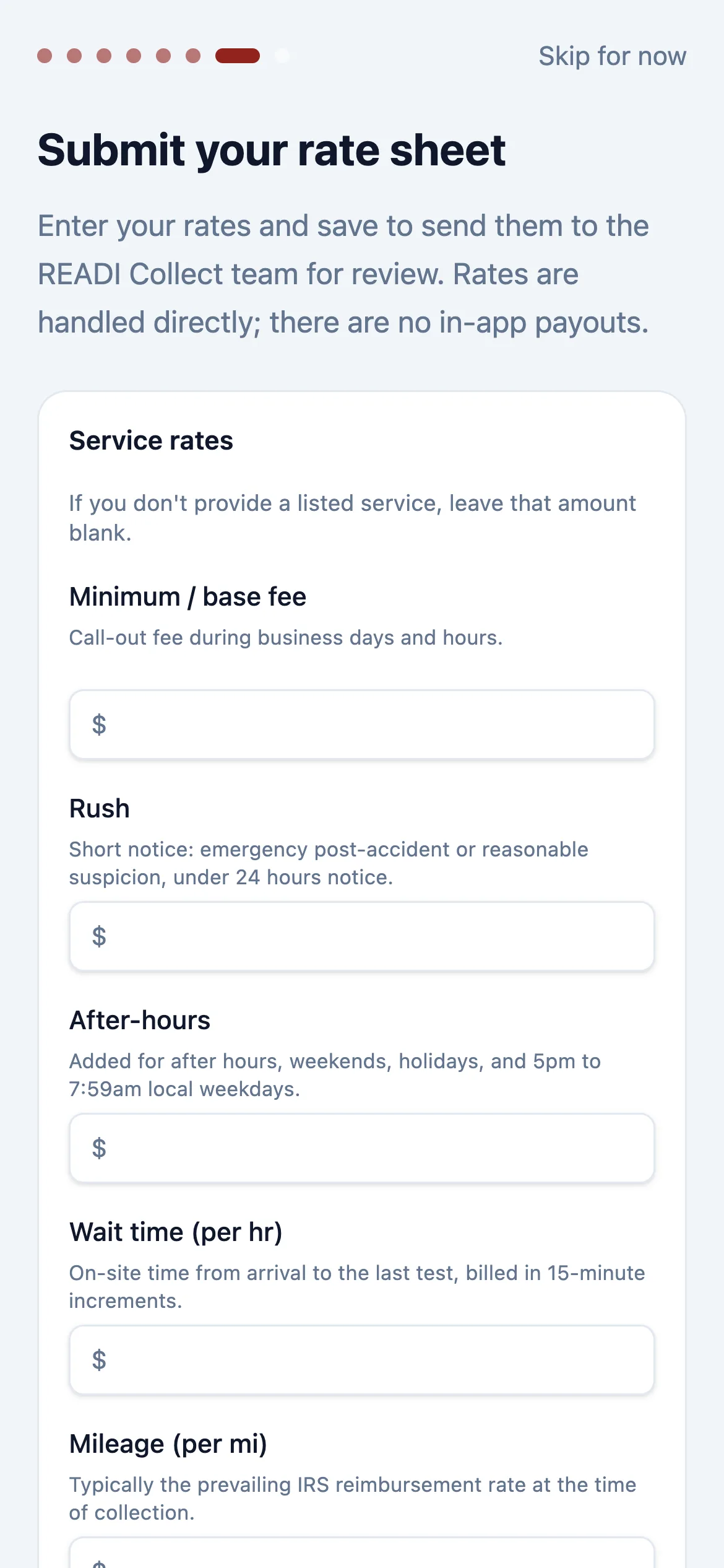 Send in your rate sheet
