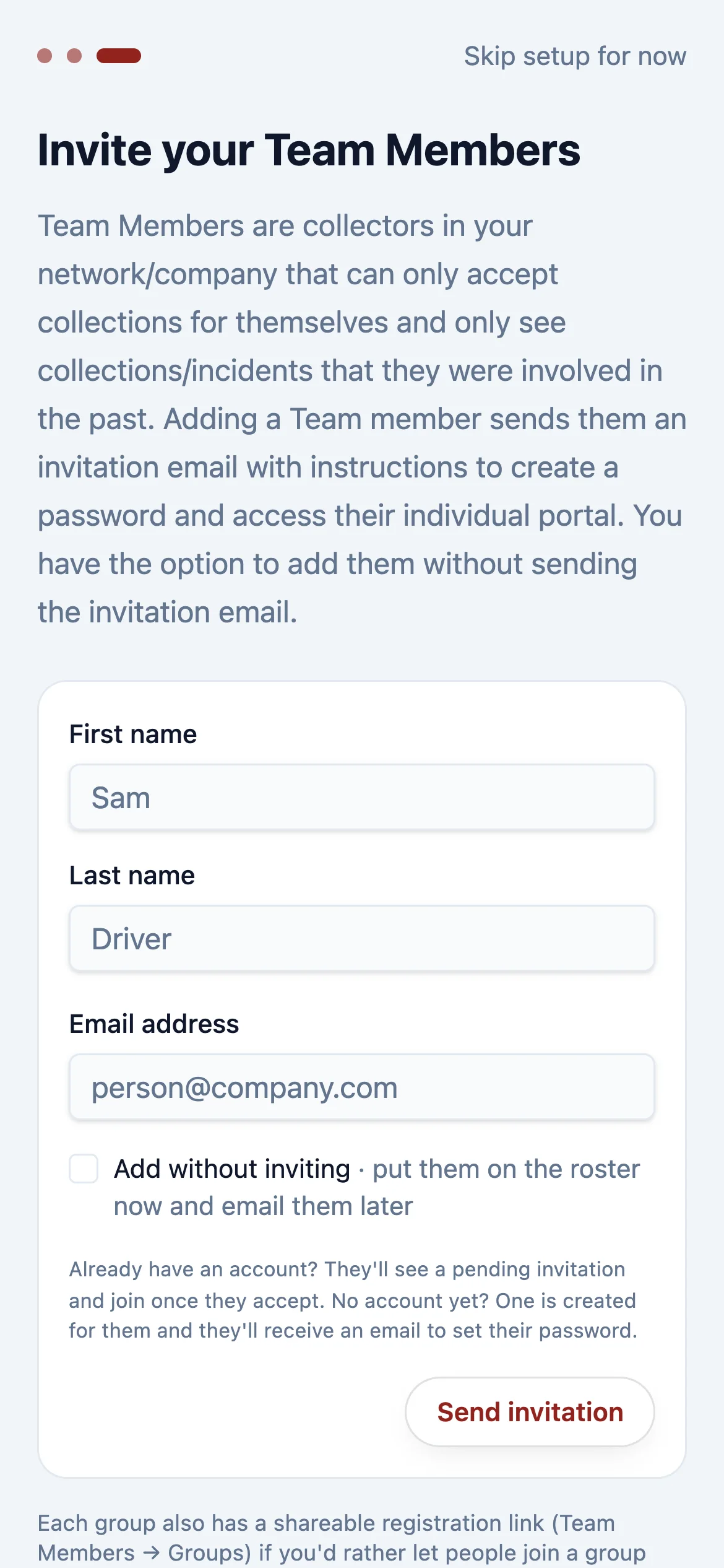 Invite your collectors as Team Members
