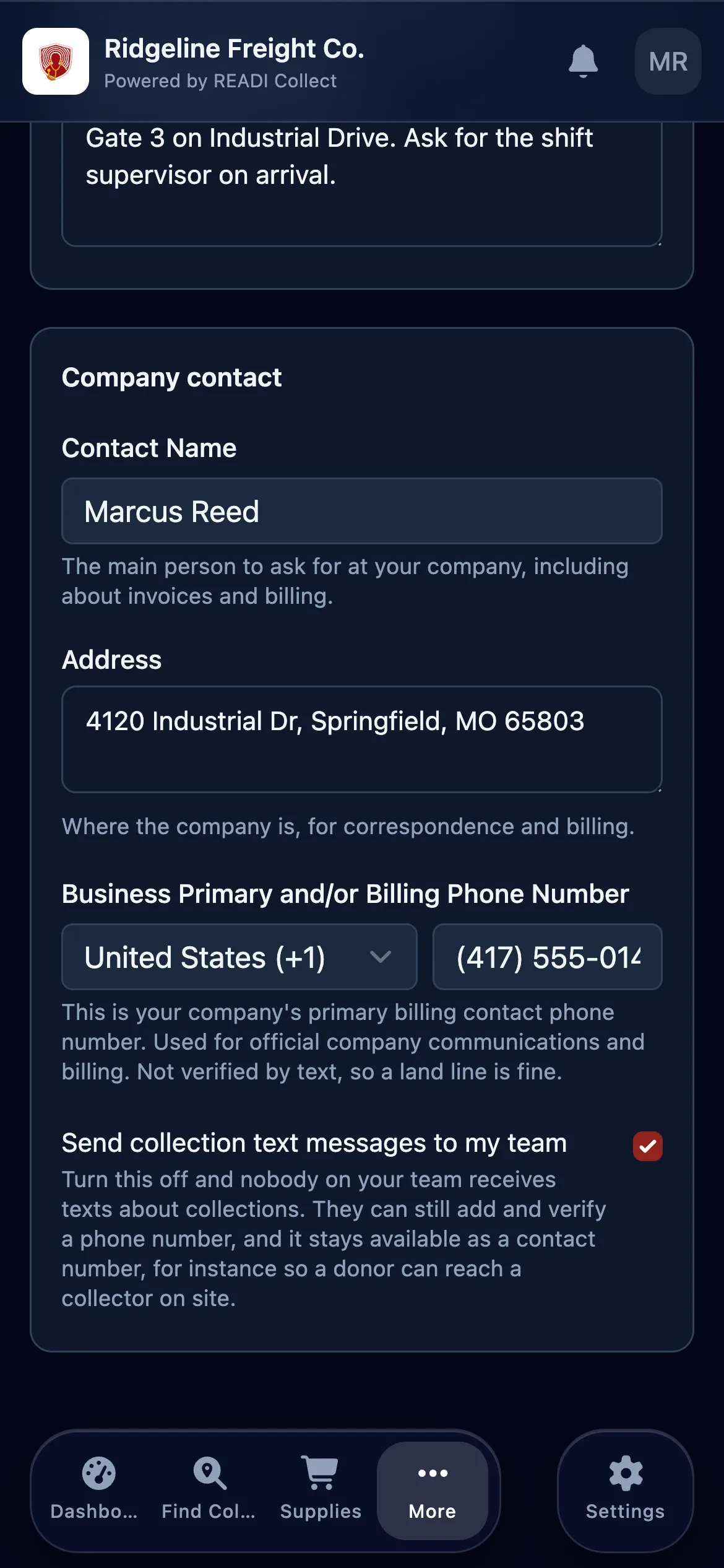 Add your company contact