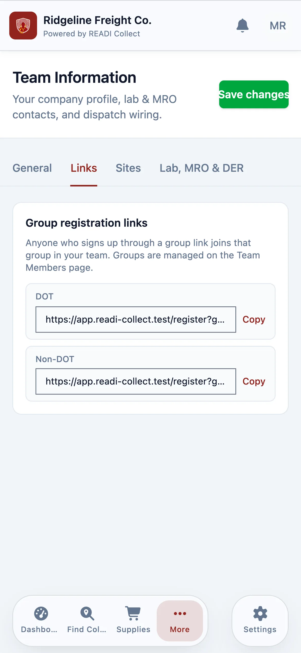 Click Links and copy one
