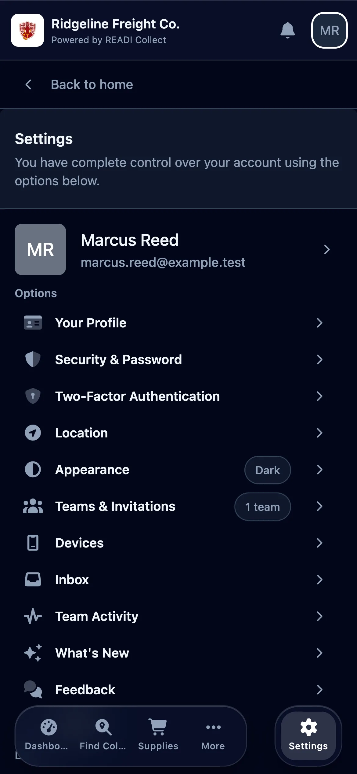 Click Settings