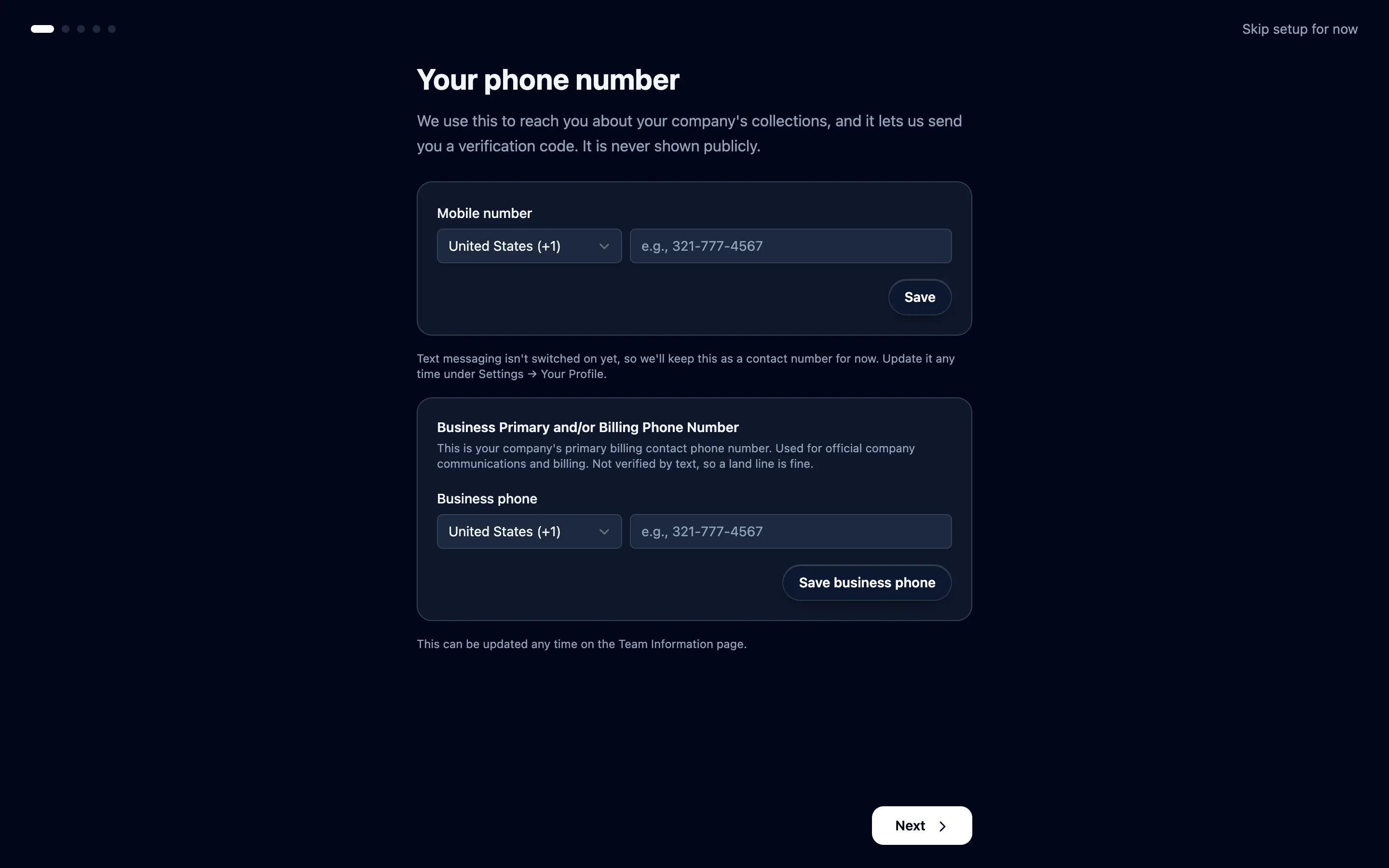 Add your phone number