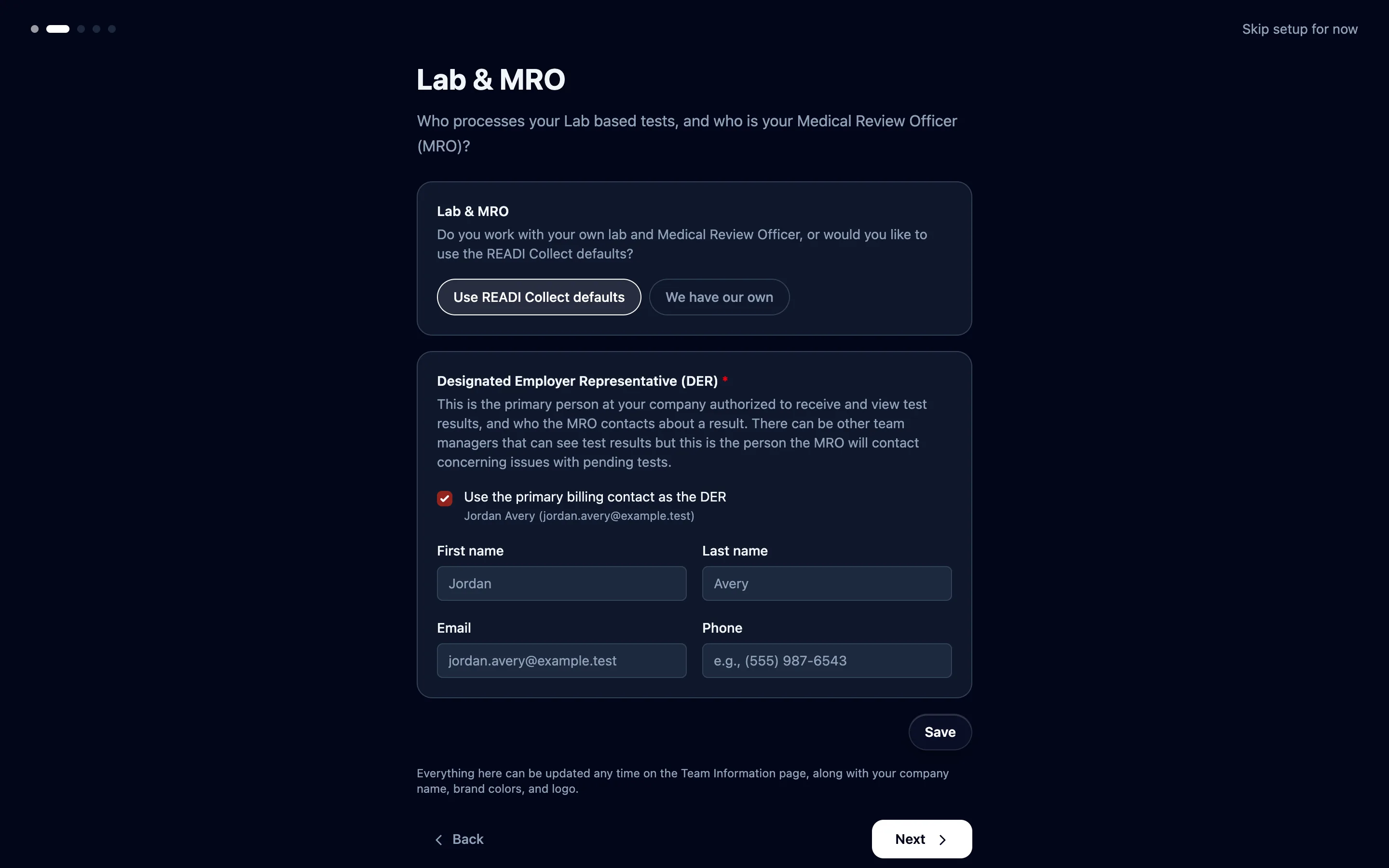 Choose your lab and MRO