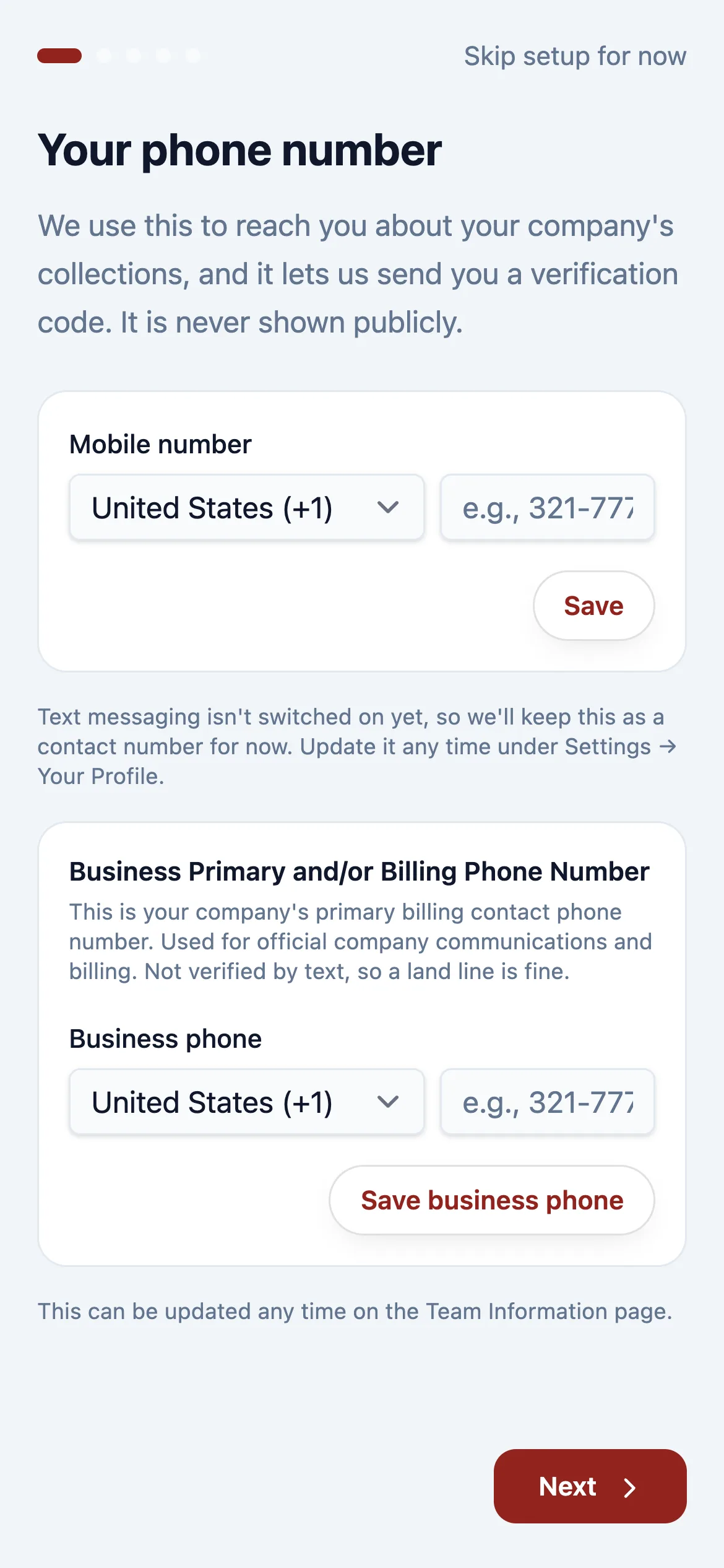 Add your phone number