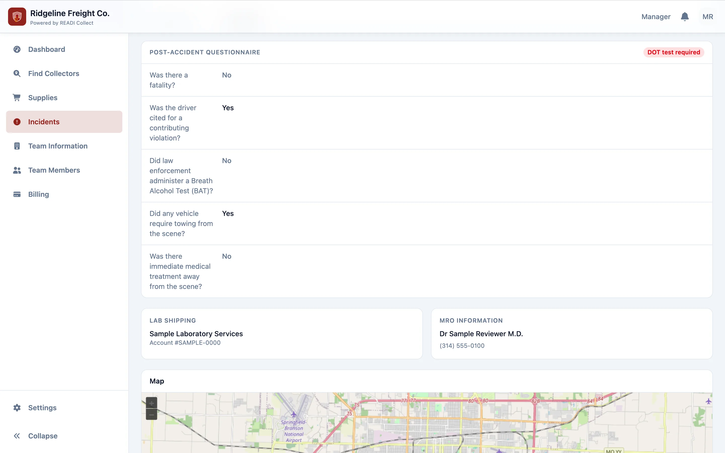 Check the post-accident answers