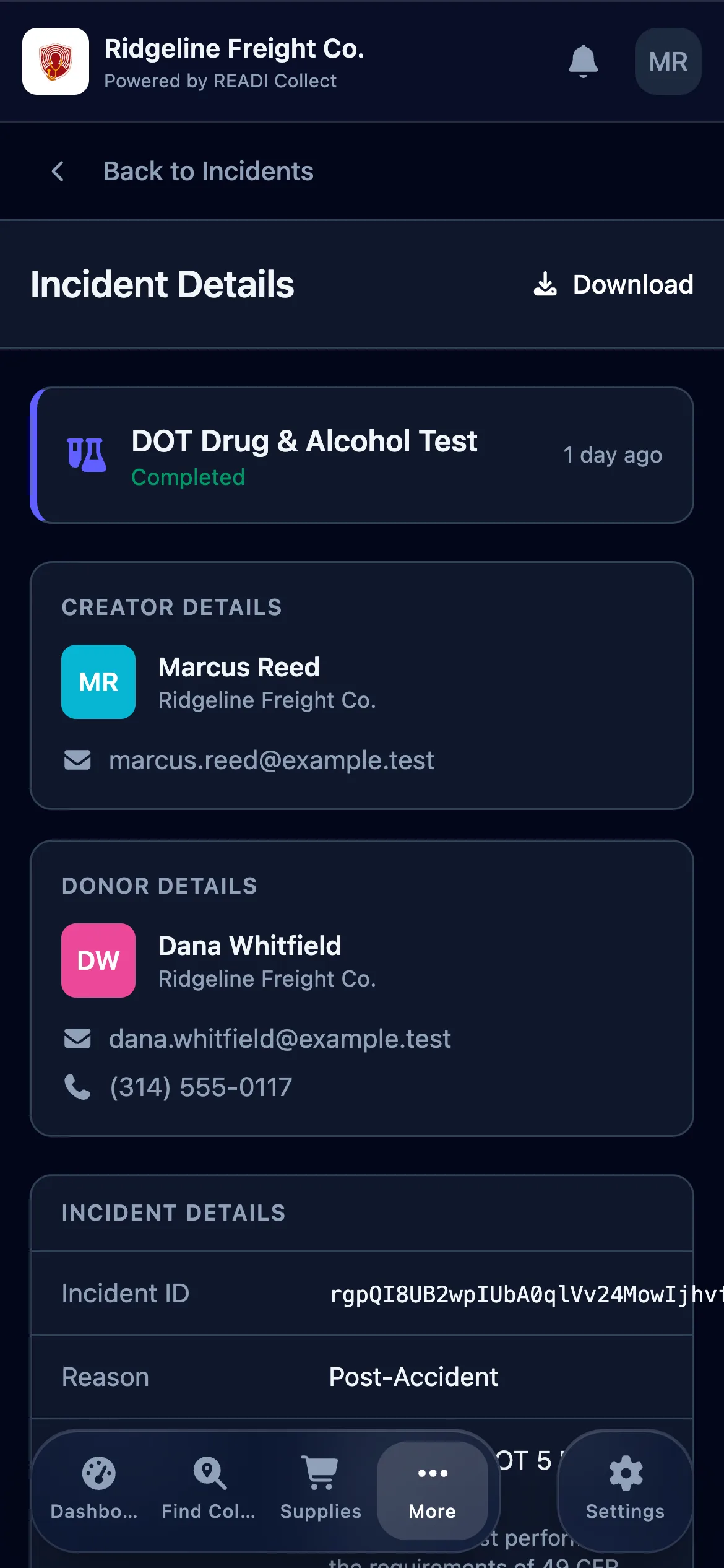 Check the status and the two people