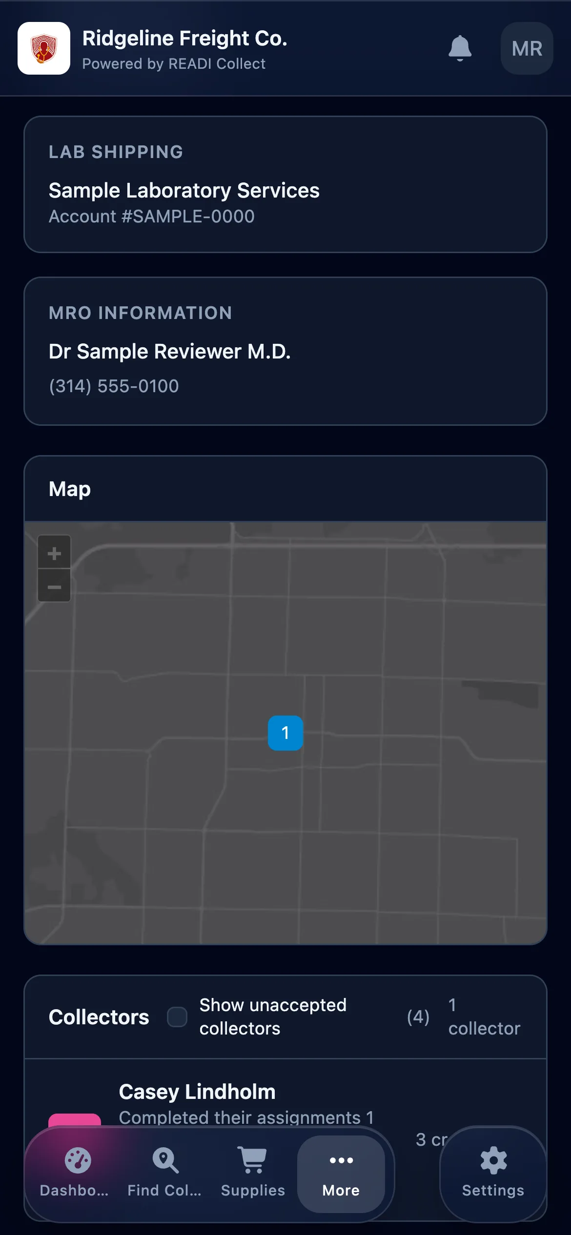 Check the lab, MRO and map