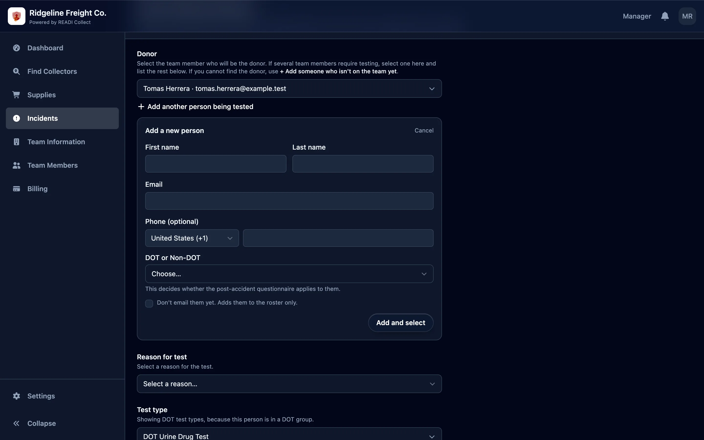 Or click Add someone who is not on the team yet