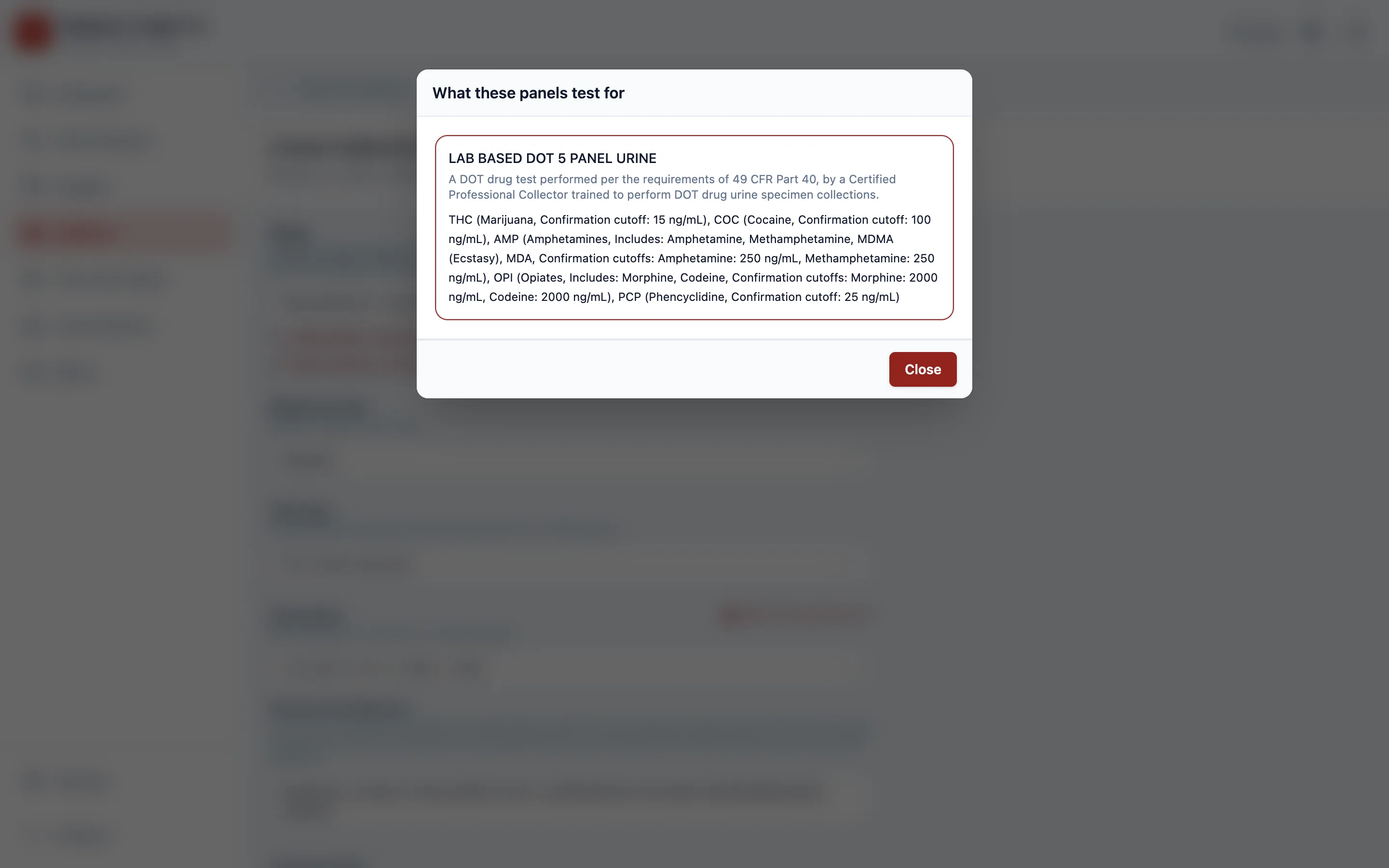 Click "What do these test for?" if you are unsure