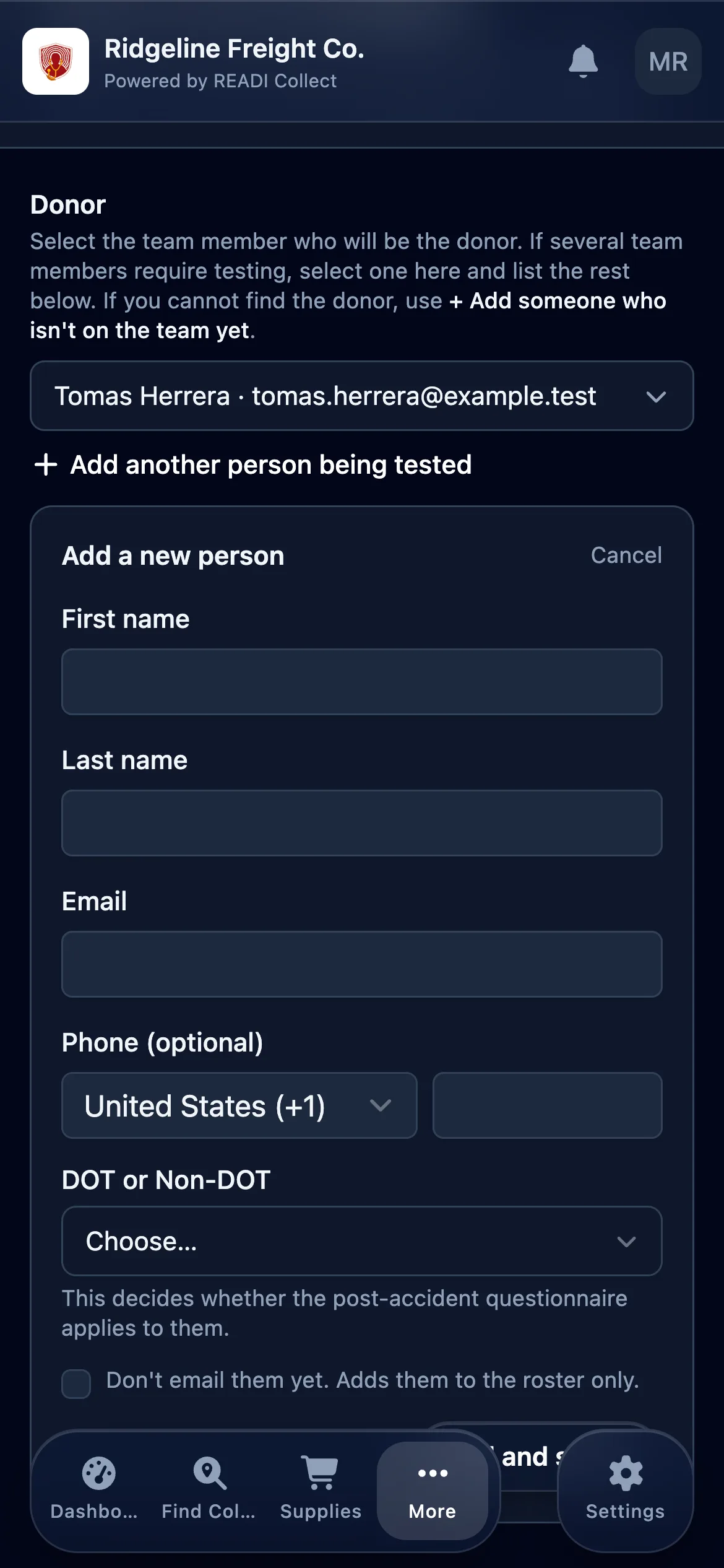 Or click Add someone who is not on the team yet
