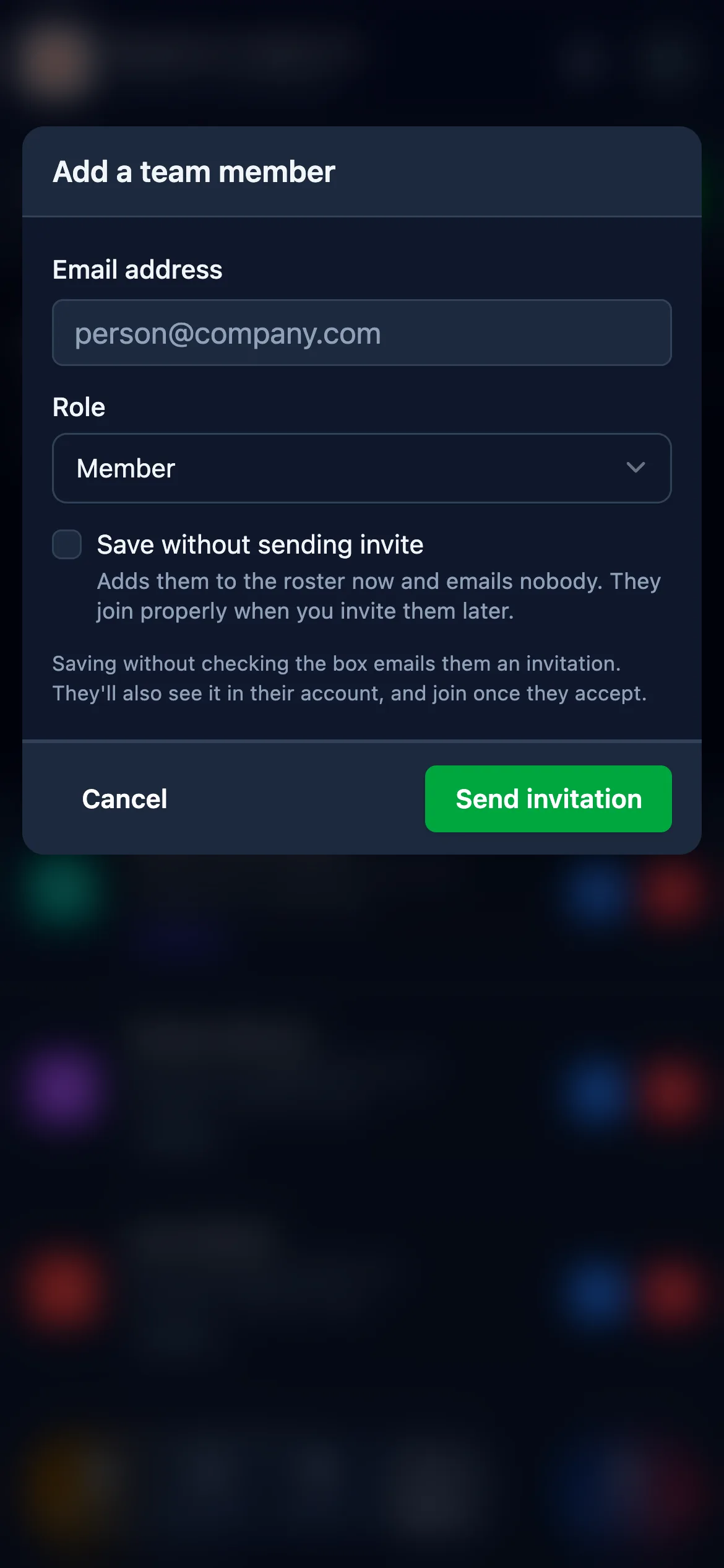 Click Add New Team Members