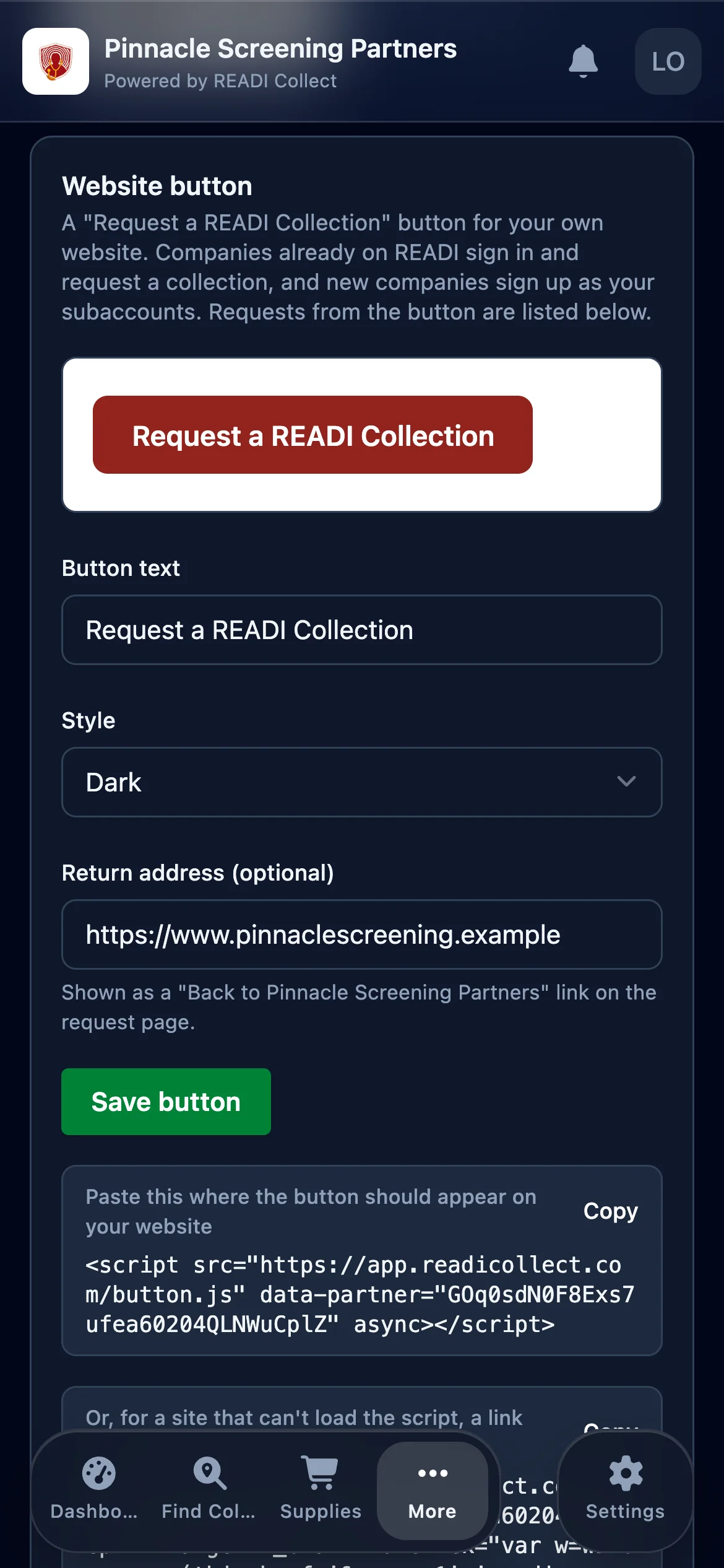 Choose the text and style, then copy the snippet