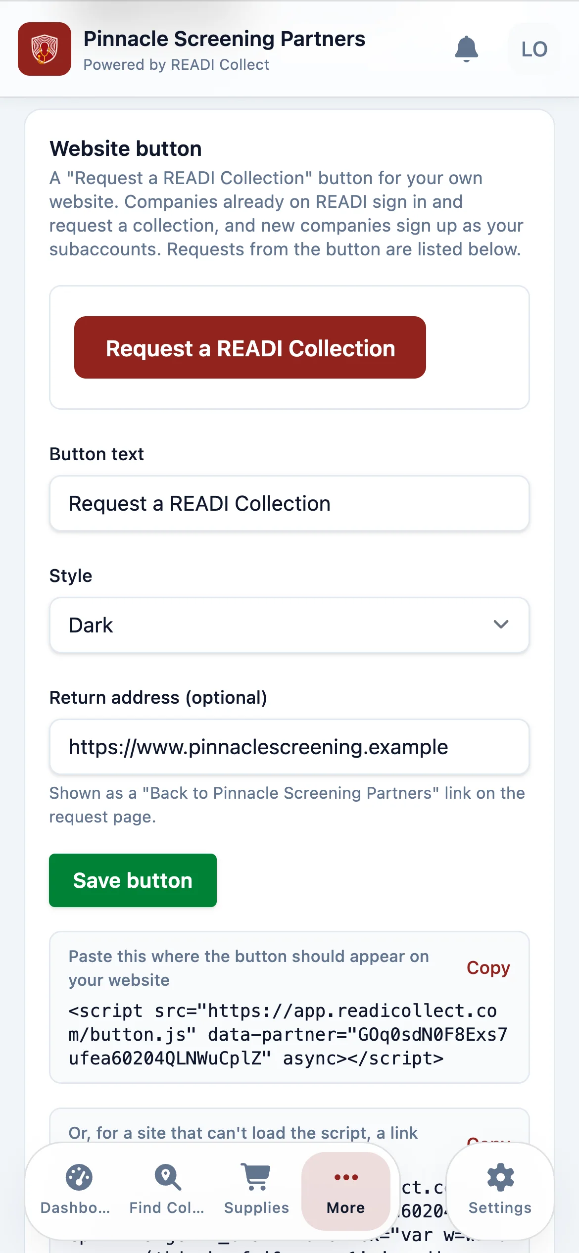 Choose the text and style, then copy the snippet